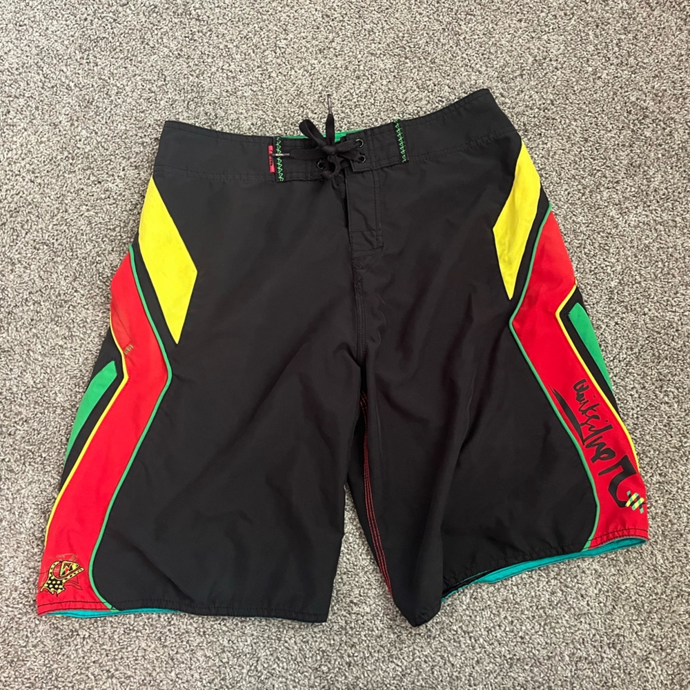 Quicksilver Jamaican Colored Swim Trunks/Board Shorts-Men’s Size 30